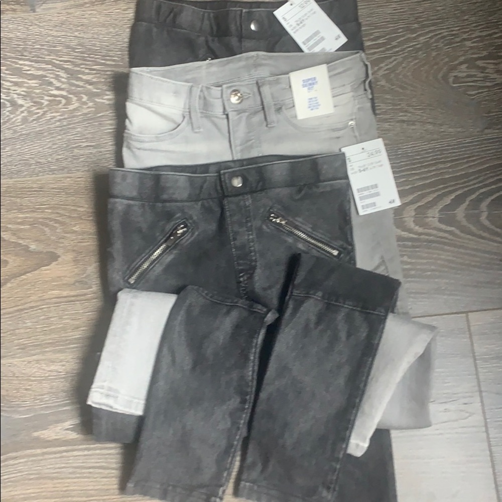 H&M Super Skinny Fit black/gray Jeans US 5-6Y